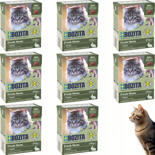 Mokra Karma Dla Kota BOZITA Królik w galaretce 370 g - zestaw 8 sztuk