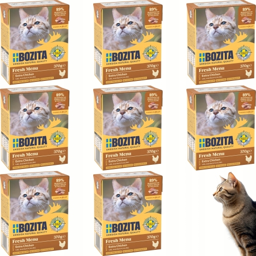Mokra Karma Dla Kota BOZITA Kurczak siekany w galaretce 370 g - kpl 8 sztuk