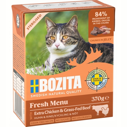 Karma Dla Kota BOZITA STERILISED Kurczak i wołowina w galaretce 370 g 8 szt