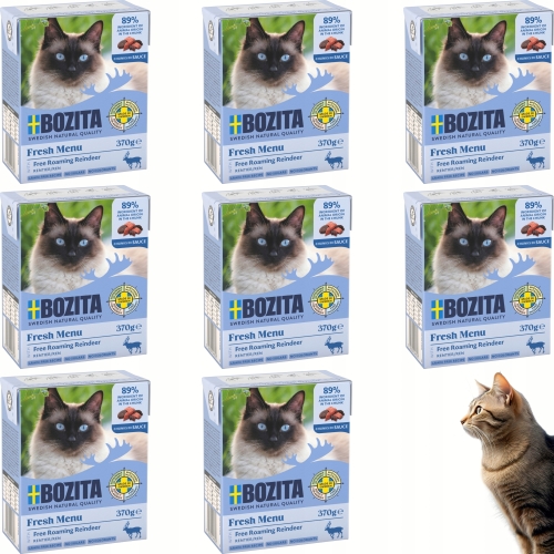 Mokra Karma Dla Kota BOZITA Renifer w sosie 370 g - zestaw 8 sztuk