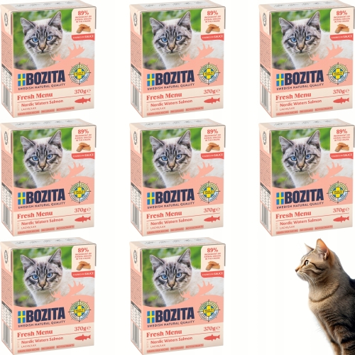 Mokra Karma Dla Kota BOZITA Łosoś w sosie 370 g - zestaw 8 sztuk