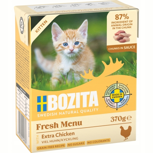 Karma Dla Kota BOZITA dla kociąt Kurczak w sosie 370 g - zestaw 8 sztuk