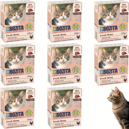 Mokra Karma Dla Kota BOZITA Wątróbka drobiowa w sosie 370 g zestaw 8 sztuk