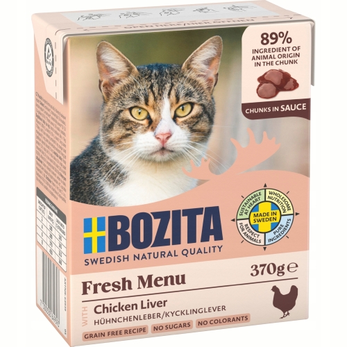 Mokra Karma Dla Kota BOZITA Wątróbka drobiowa w sosie 370 g zestaw 8 sztuk