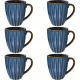 EVIE DARK Porcelanowy Kubek Filiżanka do KAWY HERBATY 360 ml - 6 sztuk