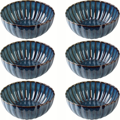 EVIE DARK Porcelanowy Talerz DO ZUPY miska DO SAŁATEK 650 ml - 6 sztuk