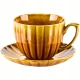 EVIE HONEY Porcelanowa Filiżanka 300 ml ze spodkiem 15 cm - do KAWY HERBATY