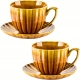 EVIE HONEY Porcelanowa Filiżanka 300 ml ze spodkiem do KAWY HERBATY - 2 szt