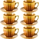 EVIE HONEY Porcelanowa Filiżanka 300 ml ze spodkiem do KAWY HERBATY - 6 szt