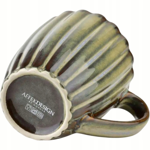 EVIE GREEN Porcelanowy Kubek Filiżanka do KAWY HERBATY 360 ml - 6 sztuk