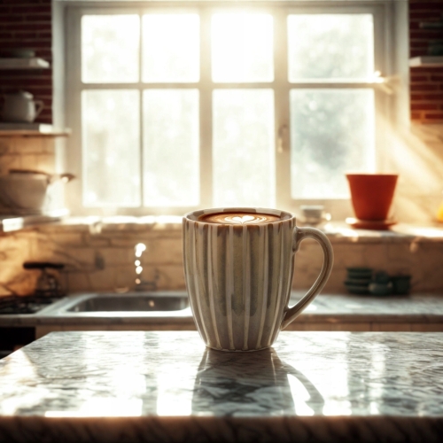 EVIE GREEN Porcelanowy Kubek Filiżanka do KAWY HERBATY 360 ml - 6 sztuk