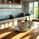 EVIE GREEN Porcelanowa Filiżanka 300 ml ze spodkiem 15 cm - do KAWY HERBATY
