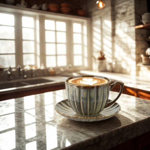 EVIE GREEN Porcelanowa Filiżanka 300 ml ze spodkiem do KAWY HERBATY - 2 szt