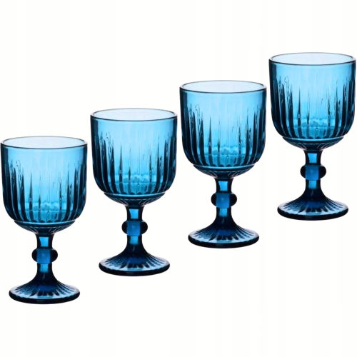 ELISE BLUE Komplet Kieliszków do wina wody koktajli 350 ml - 4 sztuki