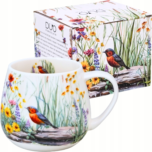 PORCELANOWY Kubek baryłka 430 ml do KAWY HERBATY - Flower Classic JULY