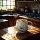 PORCELANOWY Kubek baryłka 430 ml do KAWY HERBATY - Flower Classic JULY