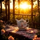 Zestaw TEA FOR ONE Porcelanowy Dzbanek 450 ml z filiżanką 250 ml - KWIATY