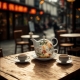 Zestaw TEA FOR ONE Porcelanowy Dzbanek 450 ml z filiżanką 250 ml - KWIATY