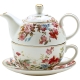 Zestaw TEA FOR ONE Porcelanowy Dzbanek 450 ml z filiżanką 250 ml - KWIATY