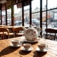 Zestaw TEA FOR ONE Porcelanowy Dzbanek 450 ml z filiżanką 250 ml - KWIATY