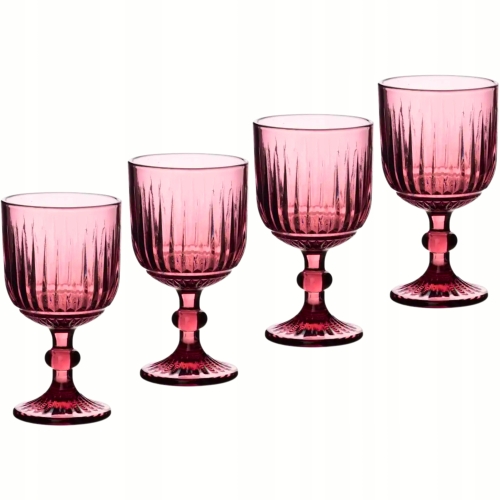 ELISE PURPLE Komplet Kieliszków do wina wody koktajli 350 ml - 4 sztuki