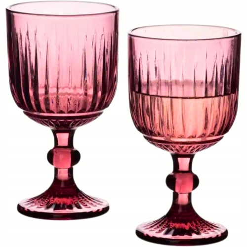 ELISE PURPLE Komplet Kieliszków do wina wody koktajli 350 ml - 4 sztuki