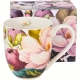Duży PORCELANOWY Kubek XXL 1000ml do KAWY HERBATY - Flower Classic MAGNOLIE