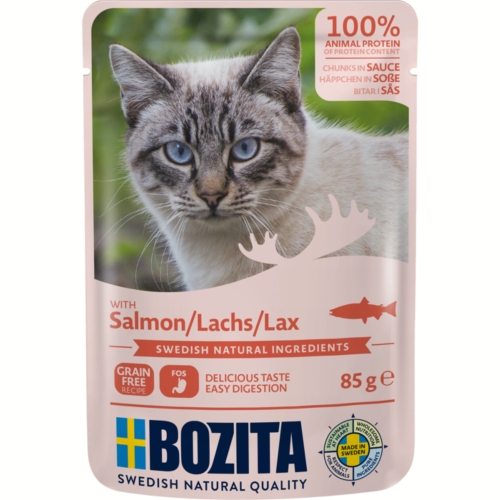 Mokra Karma Dla Kota BOZITA kawałeczki w sosie z Łososiem 85 g - 12 sztuk