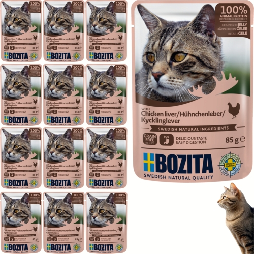 Mokra Karma Dla Kota BOZITA galaretka z Wątróbką z Kurczaka 85 g - 12 sztuk