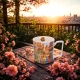 Duży PORCELANOWY Kubek XXL 750 ml do KAWY HERBATY - MODERN SWEET CITY