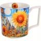 Duży PORCELANOWY Kubek XXL 750 ml do KAWY HERBATY - MODERN SUNFLOWER
