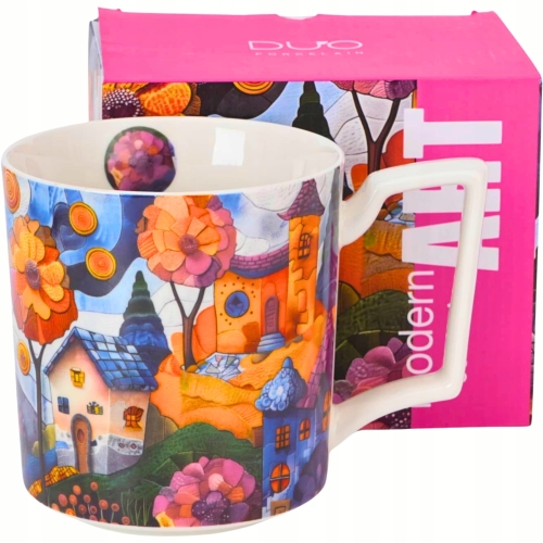 Duży PORCELANOWY Kubek XXL 750 ml do KAWY HERBATY - MODERN COUNTRYSIDE