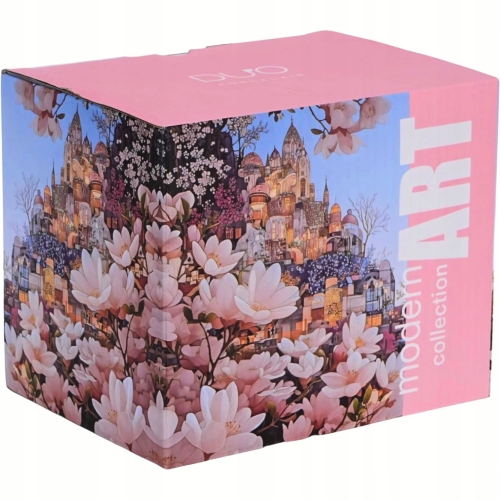 Duży PORCELANOWY Kubek XXL 750ml do KAWY HERBATY - MODERN CITY OF MAGNOLIAS