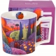Duży PORCELANOWY Kubek XXL 750 ml do KAWY HERBATY - MODERN BUBBLY HILLS