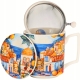 PORCELANOWY Kubek 450 ml z Zaparzaczem do HERBATY ZIÓŁ - MODERN ESPANIA