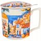 PORCELANOWY Kubek 450 ml z Zaparzaczem do HERBATY ZIÓŁ - MODERN ESPANIA
