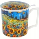 PORCELANOWY Kubek 450 ml z Zaparzaczem do HERBATY ZIÓŁ - SUNFLOWER FIELD