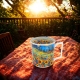 PORCELANOWY Kubek 450 ml z Zaparzaczem do HERBATY ZIÓŁ - SUNFLOWER FIELD
