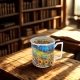 PORCELANOWY Kubek 450 ml z Zaparzaczem do HERBATY ZIÓŁ - SUNFLOWER FIELD