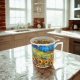 PORCELANOWY Kubek 450 ml z Zaparzaczem do HERBATY ZIÓŁ - SUNFLOWER FIELD