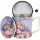 PORCELANOWY Kubek 450 ml z Zaparzaczem do HERBATY ZIÓŁ - CITY OF MAGNOLIAS