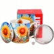 PORCELANOWY Kubek 450 ml z Zaparzaczem do HERBATY ZIÓŁ - MODERN SUNFLOWER