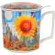 PORCELANOWY Kubek 450 ml z Zaparzaczem do HERBATY ZIÓŁ - MODERN SUNFLOWER