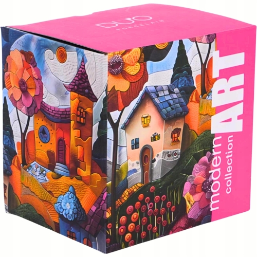 PORCELANOWY Kubek 450 ml z Zaparzaczem do HERBATY ZIÓŁ - MODERN COUNTRYSIDE