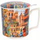 PORCELANOWY Kubek 450 ml z Zaparzaczem do HERBATY ZIÓŁ - MODERN SWEET CITY