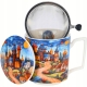 PORCELANOWY Kubek 450 ml z Zaparzaczem do HERBATY ZIÓŁ - SLEEPY KINGDOM