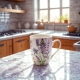 PORCELANOWY Kubek 320 ml z Łyżeczką do KAWY HERBATY KAKAO - Lawenda