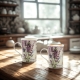 PORCELANOWY Kubek 270 ml do KAWY HERBATY KAKAO Komplet 2 SZTUKI - Lawenda