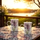 PORCELANOWY Kubek 270 ml do KAWY HERBATY KAKAO Komplet 2 SZTUKI - Lawenda