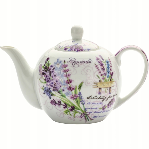 PORCELANOWY Dzbanek Imbryk Czajniczek 1000 ml do KAWY HERBATY - Lawenda